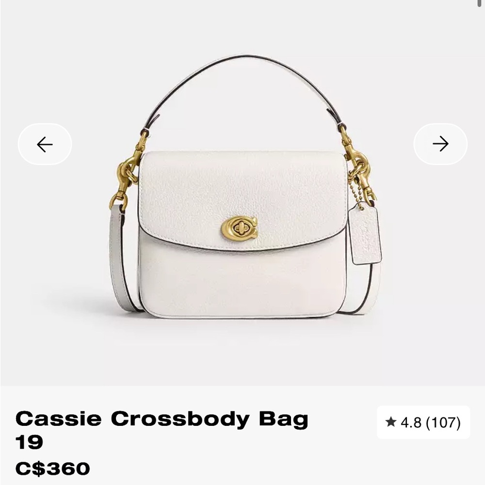 Coach Ivory Crossbody Bag with Gold Accents - Picture 1 of 15